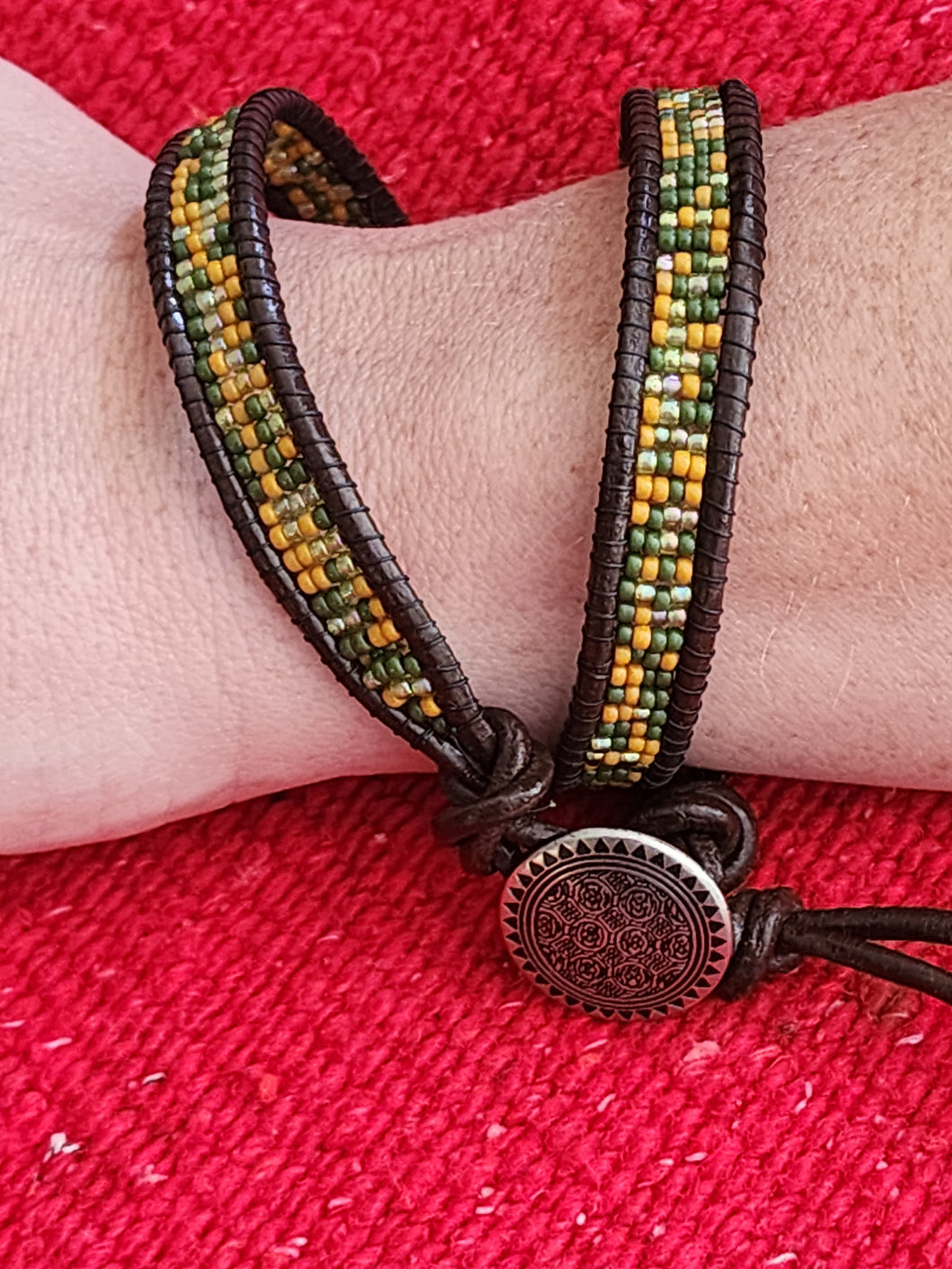 Hand Made Leather Beaded Braclets